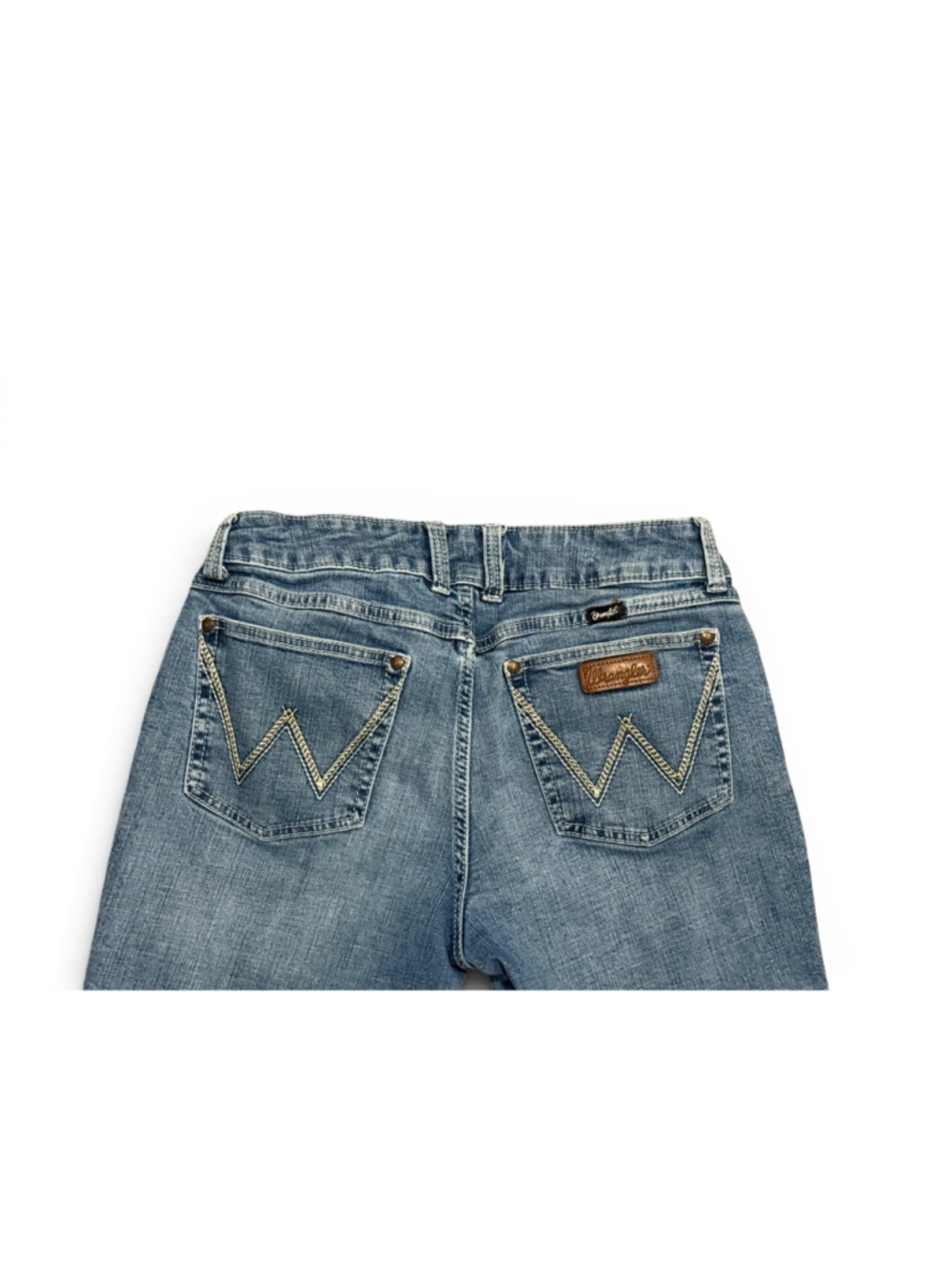 Wrangler Women’s Bootcut Jeans Sz 13x32 Blue Medium Wash Stretch Denim Low Rise - Picture 6 of 9